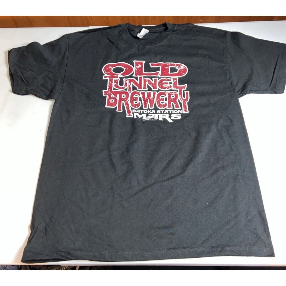Port & Company Mens Old Tunnel Brewery Mars Batoka Station T-Shirt Black Large